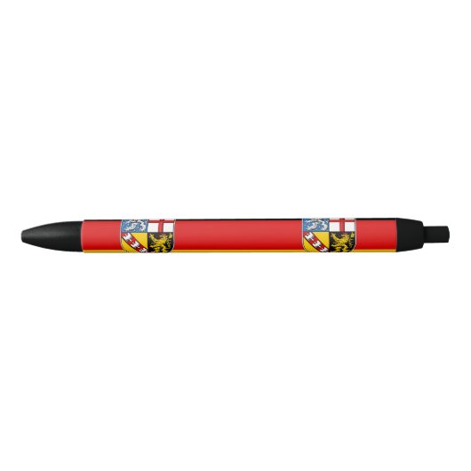 Vlag van de zwarte inktpen van Saarland Zwarte Inkt Pen (Voorkant)