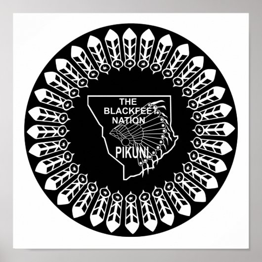 Vlag van de Zwarte Voeten Natie Poster (Voorkant)