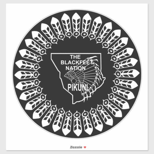 Vlag van de Zwarte Voeten Natie Sticker (Vel)