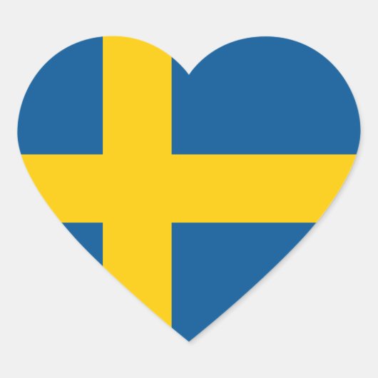 Vlag van de Zweedse Hart Sticker (Voorkant)