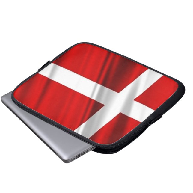 Vlag van Deense neopreen-laptophoes Laptop Sleeve (Voorkant onderkant)