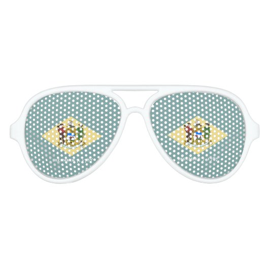 Vlag van Delaware Aviator Zonnebril (Voorkant)