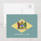Vlag van Delaware Briefkaart (Voorkant / Achterkant)