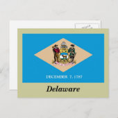 vlag van Delaware Briefkaart (Voorkant / Achterkant)