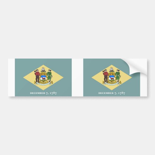 vlag van Delaware Bumpersticker (Voorkant)