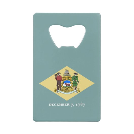 Vlag van Delaware Creditkaart Flessenopener (Voorkant)