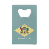 Vlag van Delaware Creditkaart Flessenopener (Achterkant)