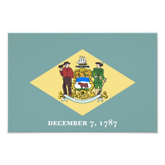 Vlag van Delaware Foto Afdruk (Voorkant)