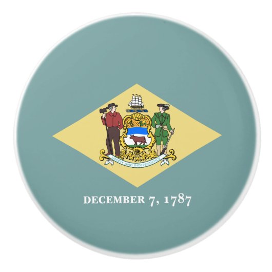 Vlag van Delaware Keramische Knop (Voorkant)