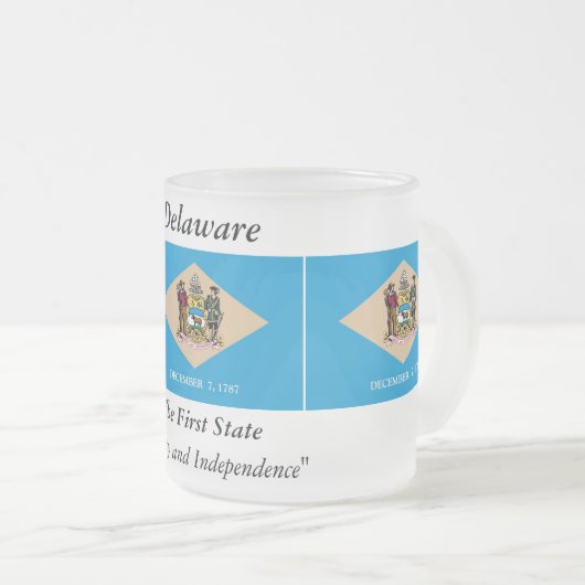 vlag van Delaware Matglas Koffiemok (Voorkant rechts)