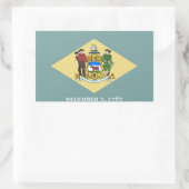 vlag van Delaware Rechthoekige Sticker (Tas)