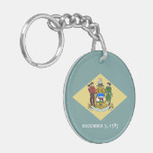 Vlag van Delaware Sleutelhanger (Voorkant Links)