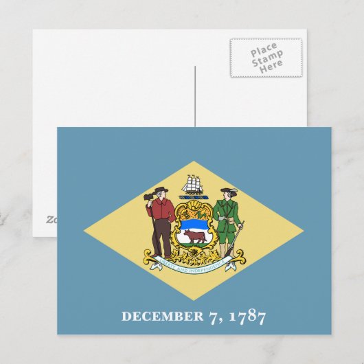 vlag van Delaware-staat Briefkaart (Voorkant / Achterkant)
