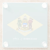 vlag van Delaware-staat Glazen Onderzetter (Achterkant)