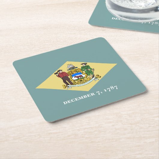 vlag van Delaware-staat Kartonnen Onderzetters (Schuin)