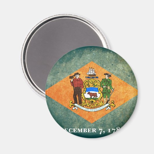 vlag van Delaware-staat Magneet (Voorkant / Achterkant)