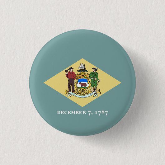 vlag van Delaware-staat Ronde Button 3,2 Cm (Voorkant)