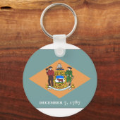 vlag van Delaware-staat Sleutelhanger (Voorkant)