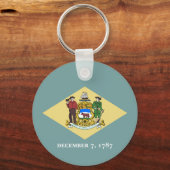 vlag van Delaware-staat Sleutelhanger (Achterkant)