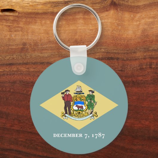 vlag van Delaware-staat Sleutelhanger (Voorkant)