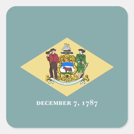 vlag van Delaware-staat Vierkante Sticker (Voorkant)
