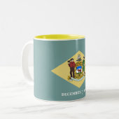 Vlag van Delaware Tweekleurige Koffiemok (Voorkant links)