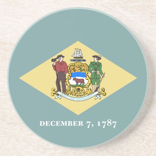 Vlag van Delaware Zandsteen Onderzetter (Voorkant)