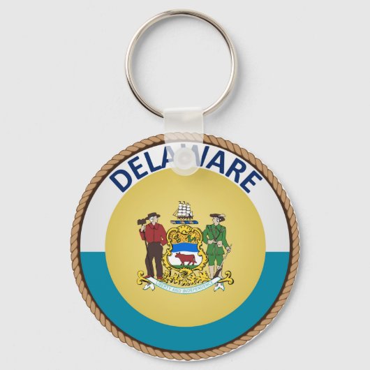 Vlag van Delaware Zegel Sleutelhanger (Voorkant)
