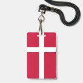 Vlag van Denemarken Badge (Voorzijde met lanyard)