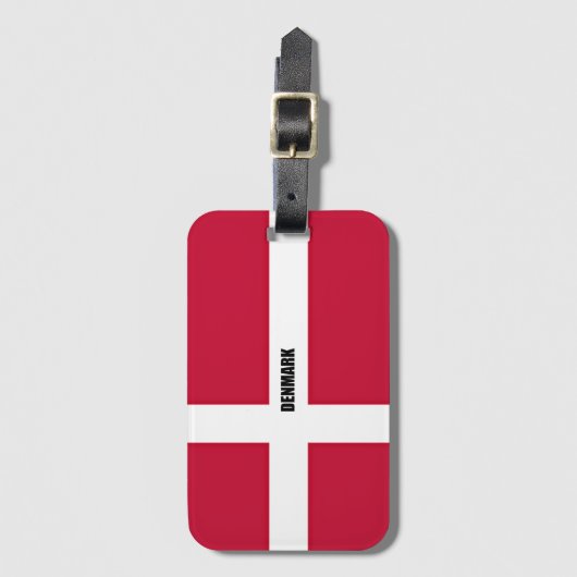 Vlag van Denemarken Bagagelabel (Voorkant (verticaal))
