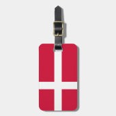Vlag van Denemarken Bagagelabel met lederriem (Voorkant verticaal)