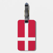 Vlag van Denemarken Bagagelabel met lederriem (Achterkant verticaal)