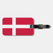 Vlag van Denemarken Bagagelabel met lederriem (Achterkant horizontaal)