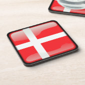 Vlag van Denemarken Bier Onderzetter (Linkerzijde)