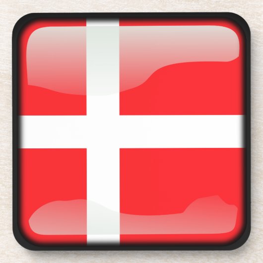 Vlag van Denemarken Bier Onderzetter (Voorkant)