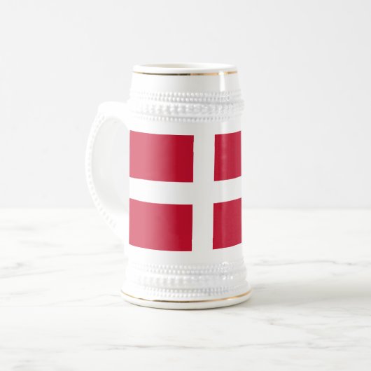 Vlag van Denemarken Bierpul (Voorkant links)