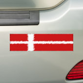 Vlag van Denemarken Bumpersticker (Op auto)