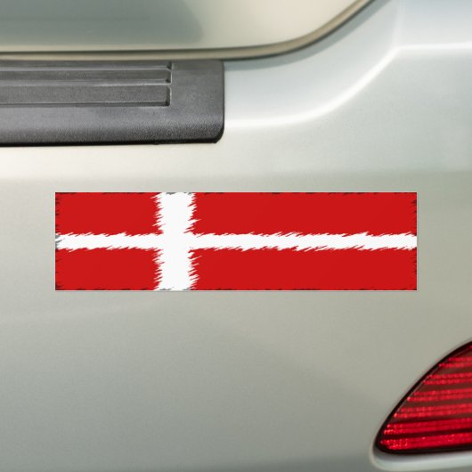 Vlag van Denemarken Bumpersticker (Op auto)
