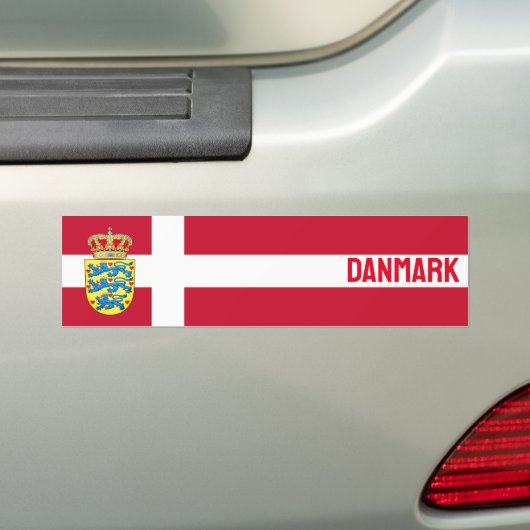 Vlag van Denemarken Bumpersticker (Op auto)
