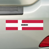 Vlag van Denemarken Bumpersticker (Op auto)