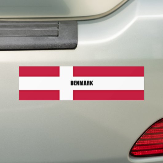 Vlag van Denemarken Bumpersticker (Op auto)