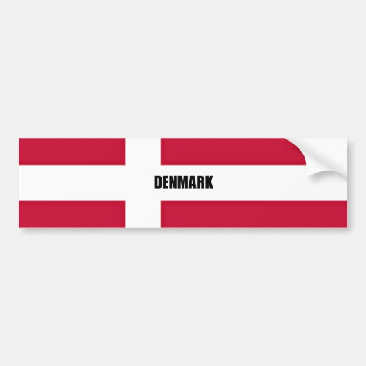 Vlag van Denemarken Bumpersticker (Voorkant)