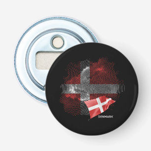 Vlag van Denemarken Button Flesopener