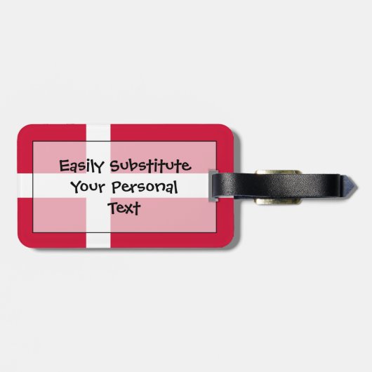 Vlag van Denemarken Easy ID Personal Bagagelabel (Achterkant horizontaal)