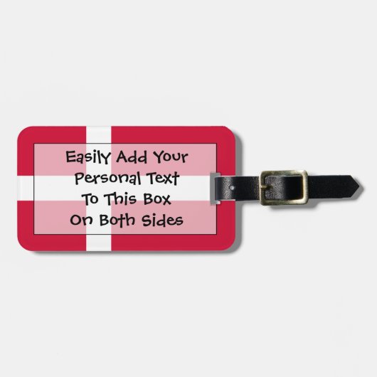 Vlag van Denemarken Easy ID Personal Bagagelabel (Voorkant horizontaal)