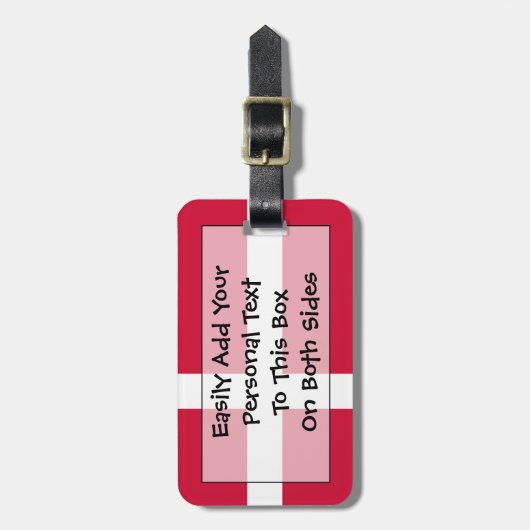 Vlag van Denemarken Easy ID Personal Bagagelabel (Voorkant verticaal)