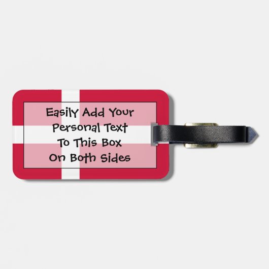 Vlag van Denemarken Easy ID Personal Bagagelabel (Achterkant horizontaal)