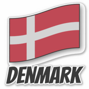 Vlag van Denemarken, gelabeld Sticker