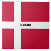 Vlag van Denemarken, gelabeld, Tegeltje (Voorkant)