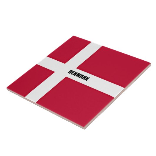 Vlag van Denemarken, gelabeld, Tegeltje (Zijkant)